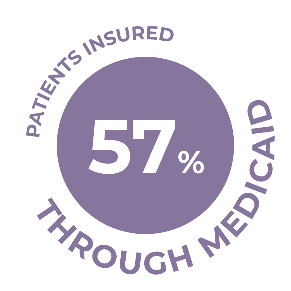 chcact-stats-bubbles-04 57% Patients Insured Through Medicaid